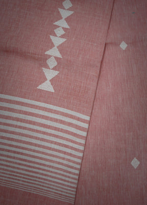 Pink Khadi Cotton Saree With Blouse Piece - Indian Silk House Agencies