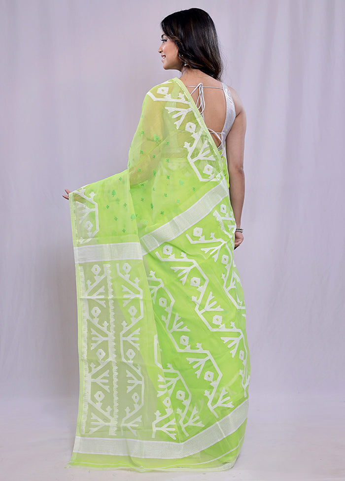 Green Tant Cotton Saree Without Blouse Piece - Indian Silk House Agencies