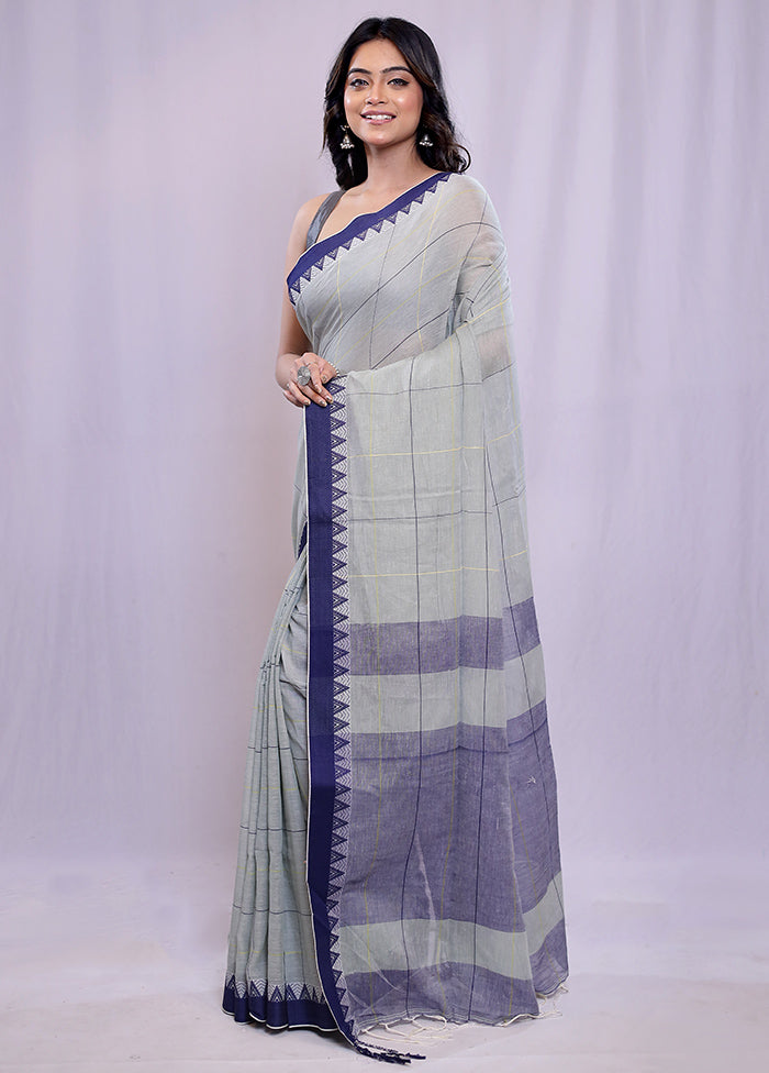 Green Khadi Cotton Saree With Blouse Piece - Indian Silk House Agencies