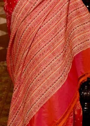 Pink Bishnupuri Printed Katan Silk Saree With Blouse Piece - Indian Silk House Agencies