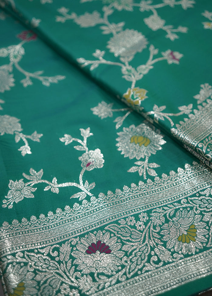 Green Dupion Silk Saree With Blouse Piece - Indian Silk House Agencies