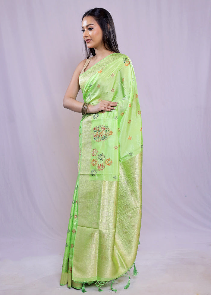 Multicolor Dupion Silk Saree With Blouse Piece - Indian Silk House Agencies