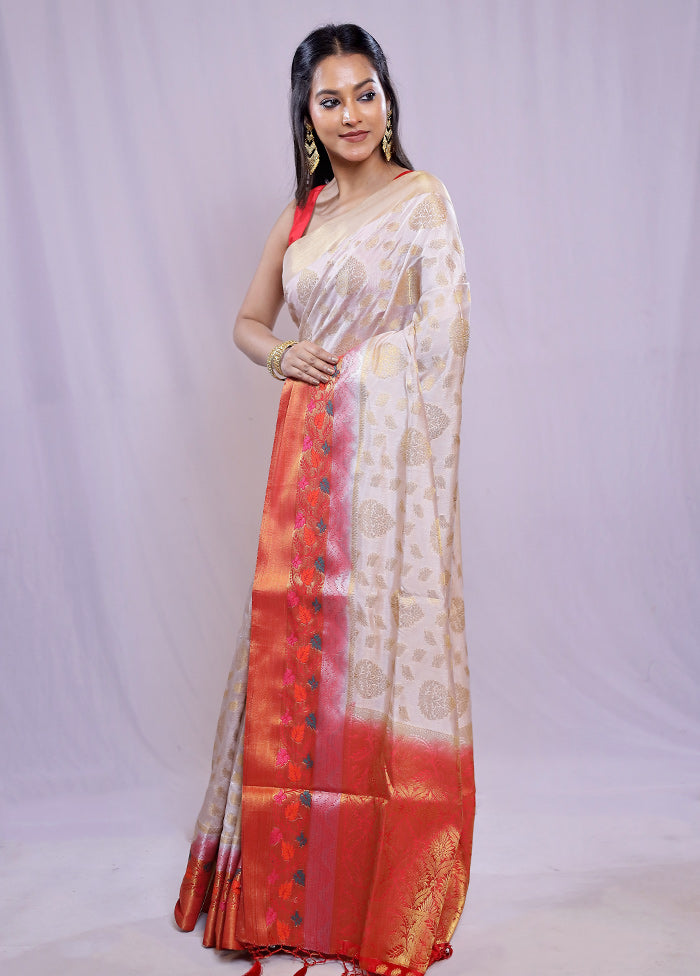 Multicolor Dupion Silk Saree With Blouse Piece - Indian Silk House Agencies
