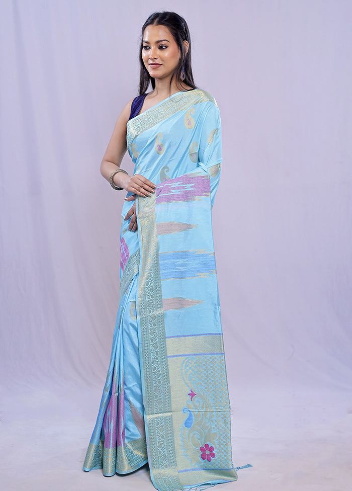 Multicolor Dupion Silk Saree With Blouse Piece - Indian Silk House Agencies