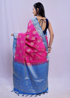 Multicolor Dupion Silk Saree With Blouse Piece - Indian Silk House Agencies