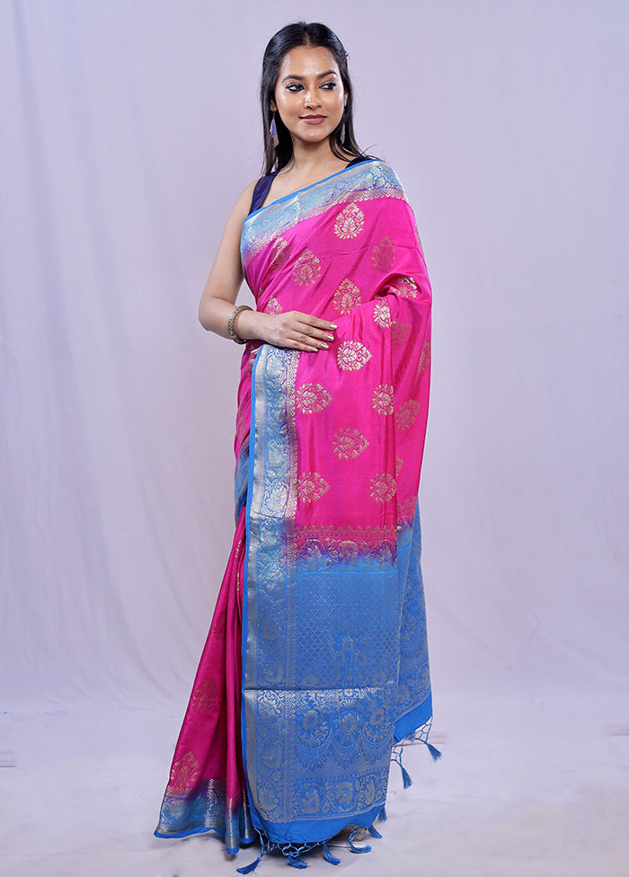 Multicolor Dupion Silk Saree With Blouse Piece - Indian Silk House Agencies