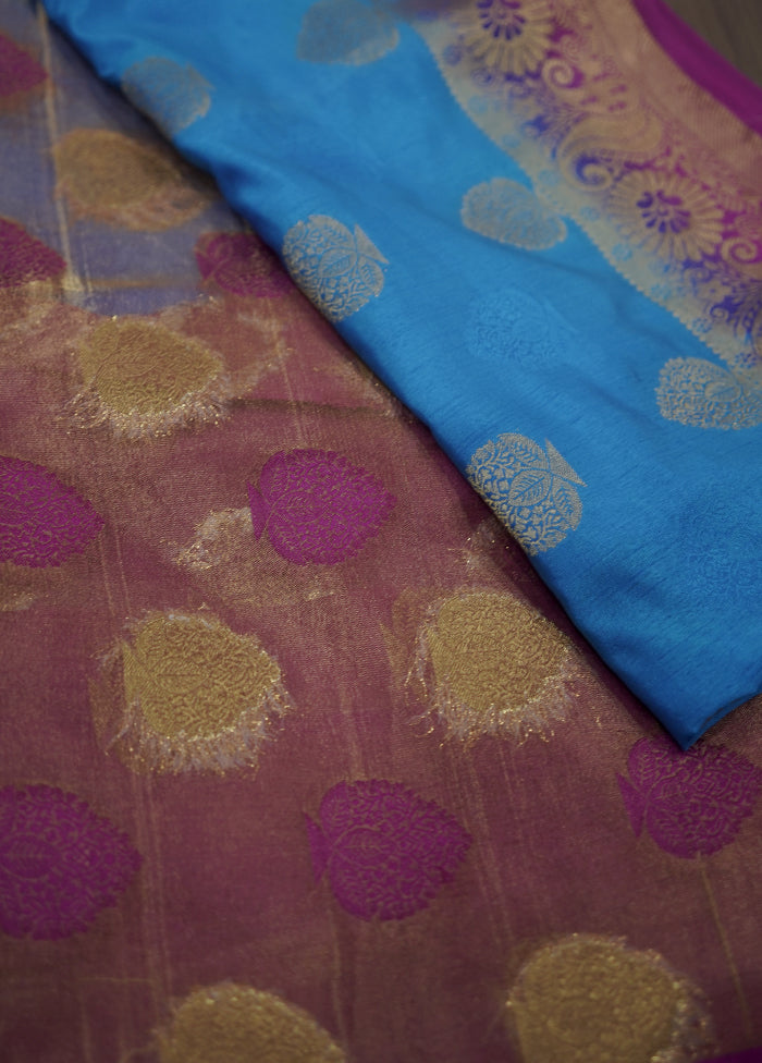 Multicolor Dupion Silk Saree With Blouse Piece - Indian Silk House Agencies