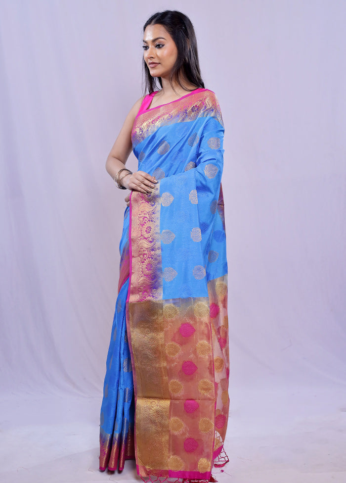 Multicolor Dupion Silk Saree With Blouse Piece - Indian Silk House Agencies