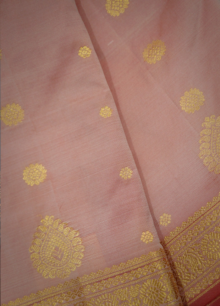 Pink Kanjivaram Silk Saree With Blouse Piece - Indian Silk House Agencies