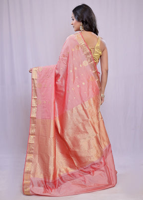 Pink Kanjivaram Silk Saree With Blouse Piece - Indian Silk House Agencies