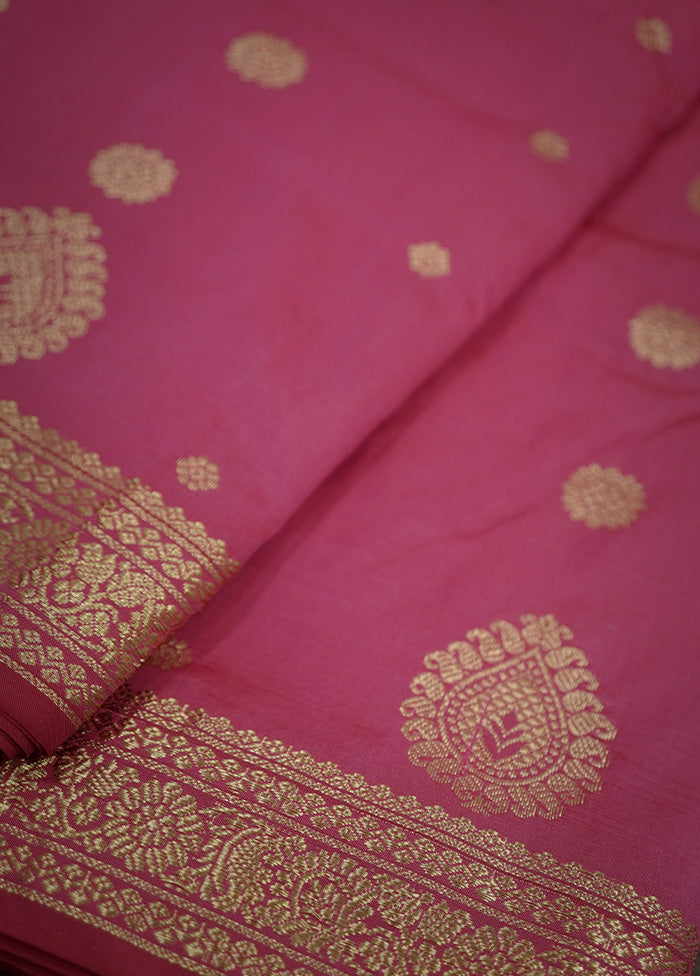 Pink Kanjivaram Silk Saree With Blouse Piece - Indian Silk House Agencies