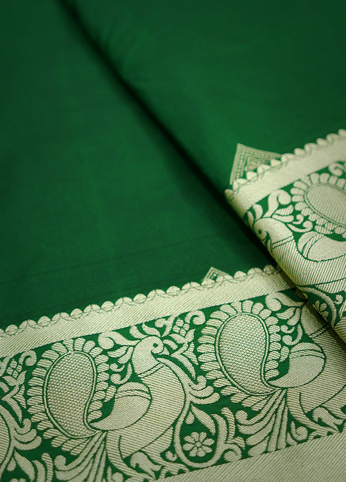 Green Kanjivaram Silk Saree With Blouse Piece - Indian Silk House Agencies