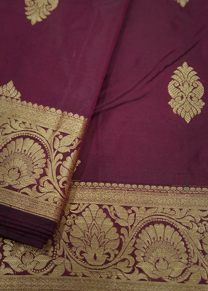 Purple Kanjivaram Silk Saree With Blouse Piece - Indian Silk House Agencies