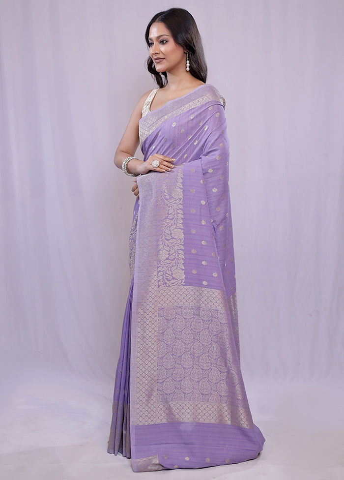 Purple Georgette Saree With Blouse Piece - Indian Silk House Agencies