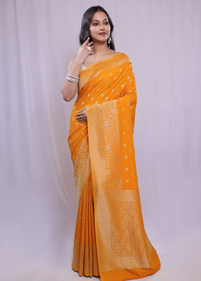 Yellow Georgette Saree With Blouse Piece - Indian Silk House Agencies