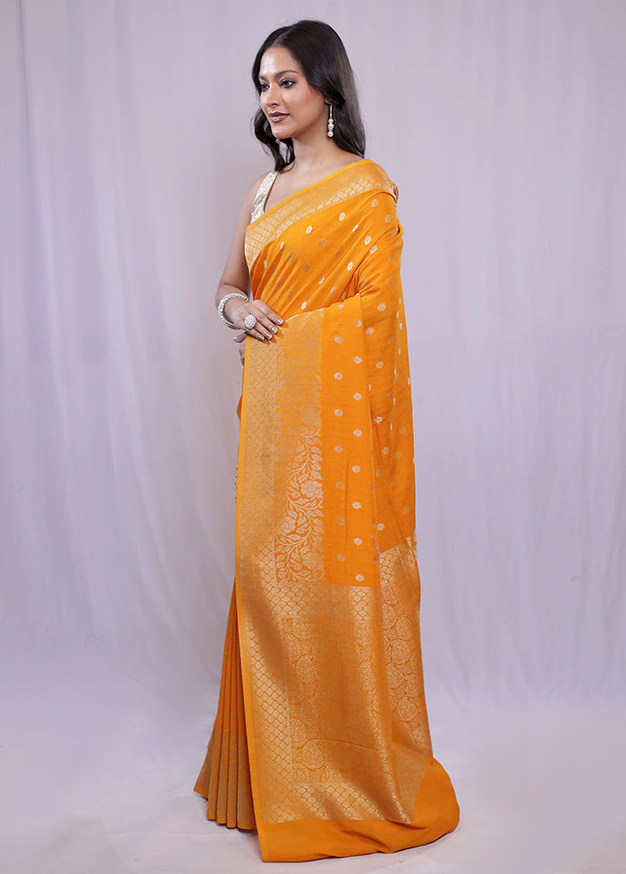 Yellow Georgette Saree With Blouse Piece - Indian Silk House Agencies