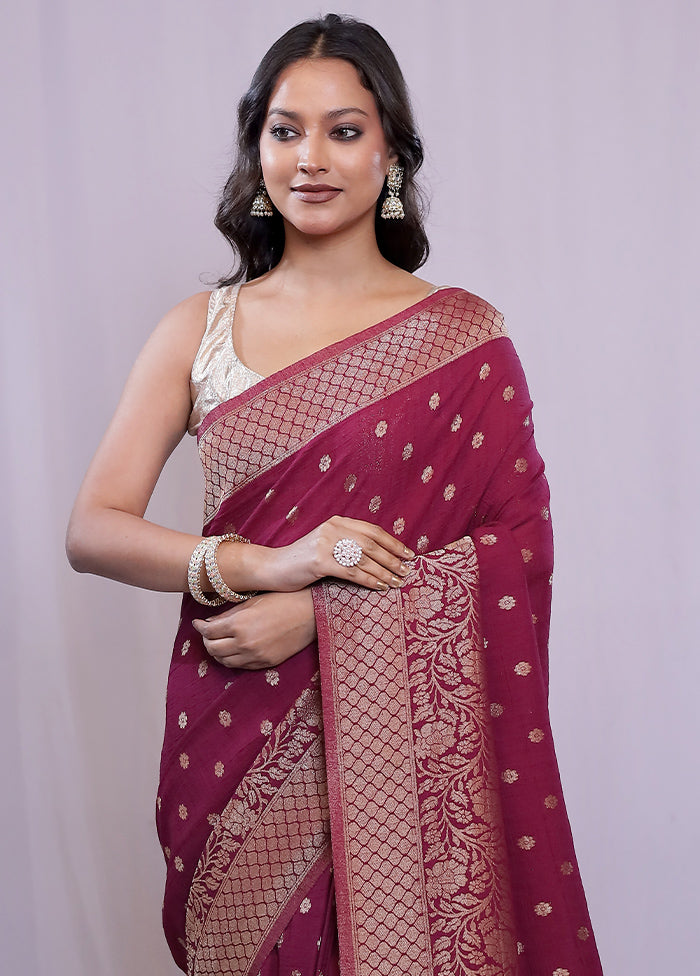 Purple Georgette Saree With Blouse Piece - Indian Silk House Agencies