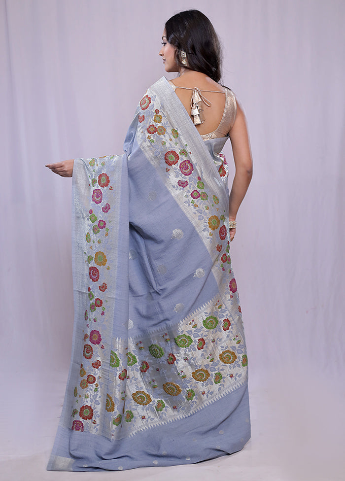 Blue Pure Georgette Saree With Blouse Piece - Indian Silk House Agencies