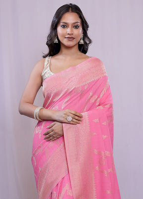 Pink Georgette Saree With Blouse Piece - Indian Silk House Agencies