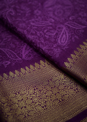 Purple Dupion Silk Saree With Blouse Piece - Indian Silk House Agencies