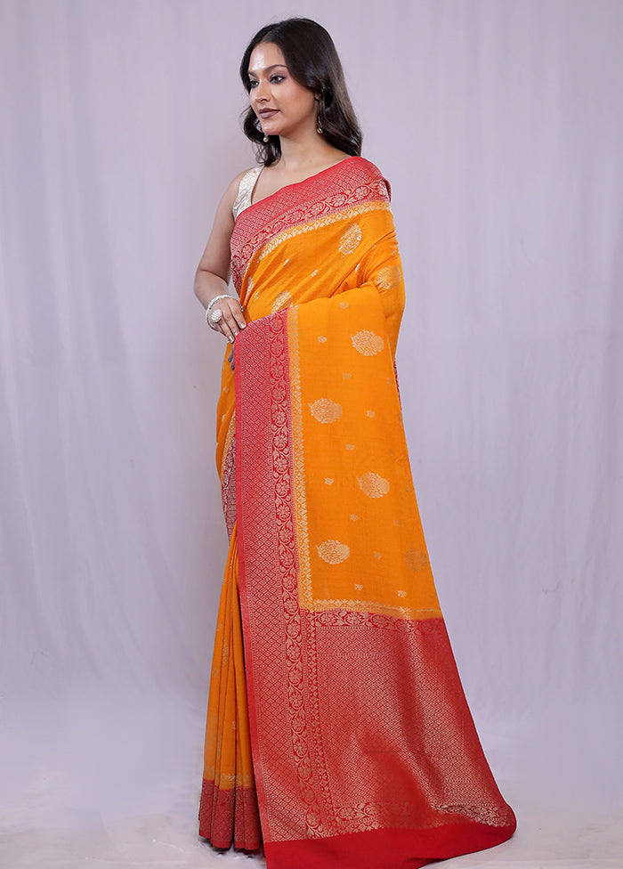 Yellow Georgette Saree With Blouse Piece - Indian Silk House Agencies