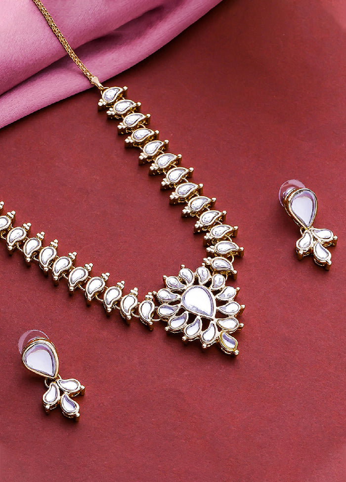 Gold Plated Innovative Jewellery Set With Kundan - Indian Silk House Agencies