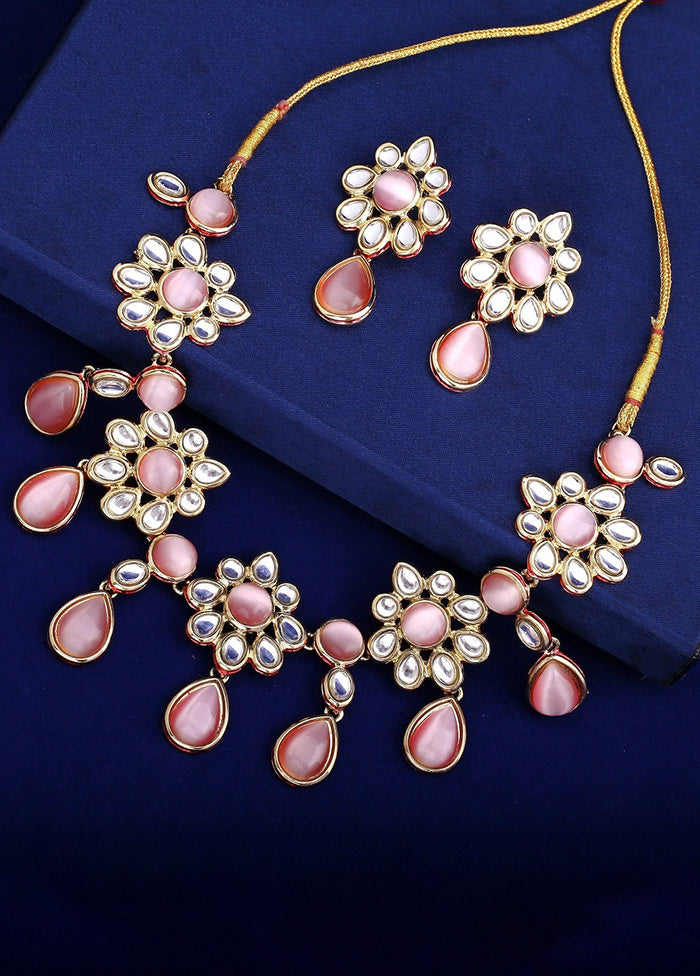 Gold Plated Splendid Kundan Necklace Set - Indian Silk House Agencies