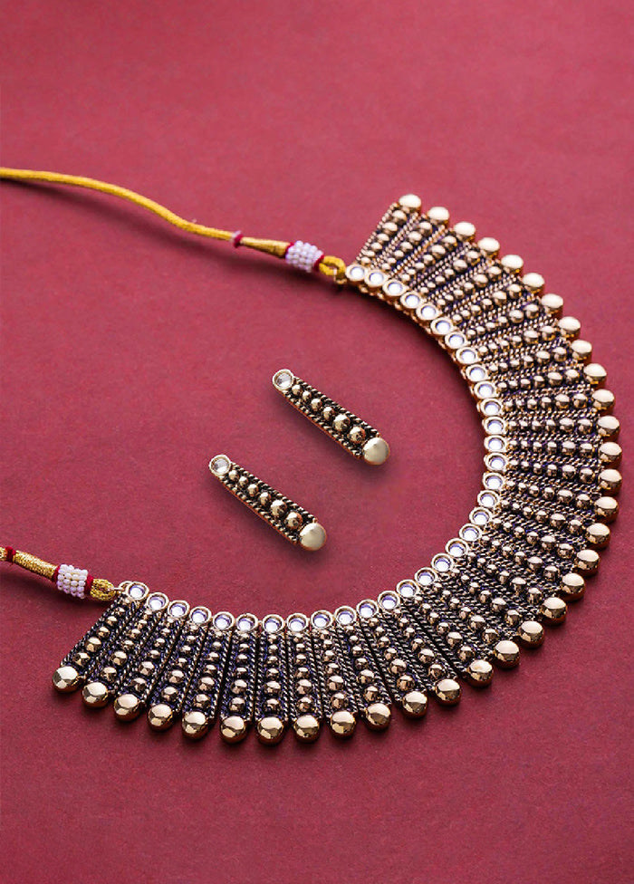 Gold Plated Traditional Adorn Jewellery Set - Indian Silk House Agencies