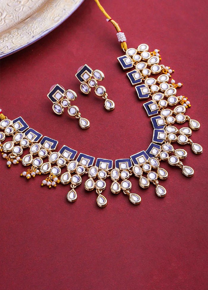 Gold Plated Traditional Subtle Kundan Jewellery Set - Indian Silk House Agencies