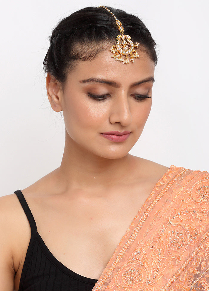 Gold Plated Kundan Mangtika Head Jewellery - Indian Silk House Agencies