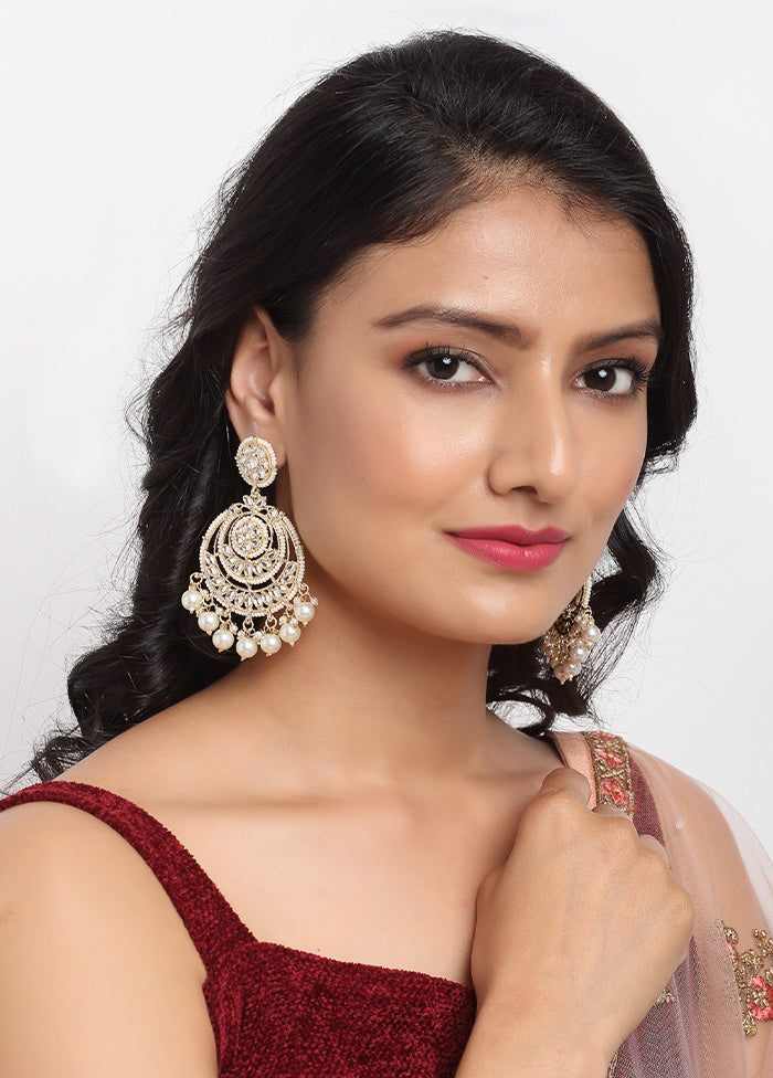 Gold Plated Kundan Jhumka Earrings - Indian Silk House Agencies