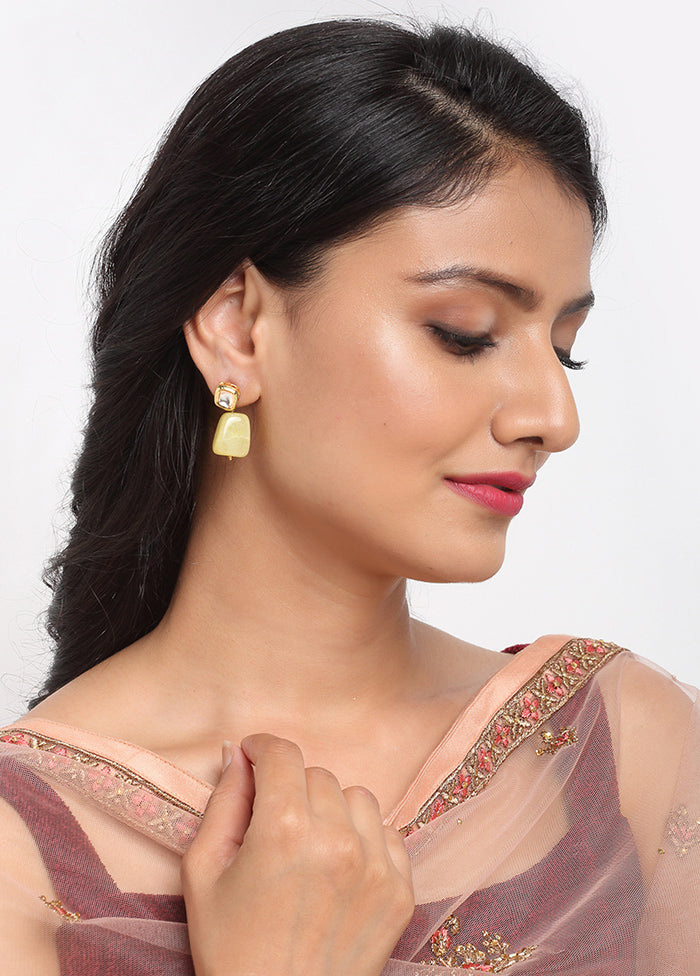 Gold Plated Kundan Stud Earrings - Indian Silk House Agencies