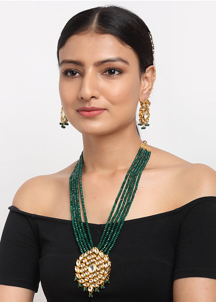 Gold Plated Kundan Jewellery Set - Indian Silk House Agencies