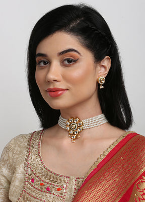 Gold Plated Kundan Jewellery Set - Indian Silk House Agencies