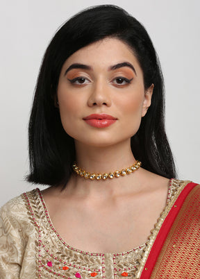 Gold Plated Kundan Necklace - Indian Silk House Agencies