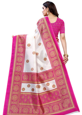 Pink Spun Silk Woven Saree With Blouse Piece - Indian Silk House Agencies