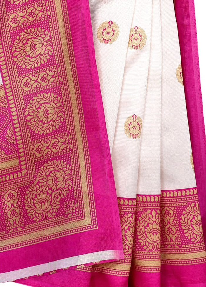 Pink Spun Silk Woven Saree With Blouse Piece - Indian Silk House Agencies