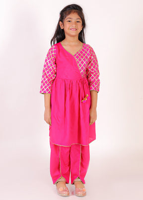 Magenta Rayon Kurta Dhoti Set - Indian Silk House Agencies