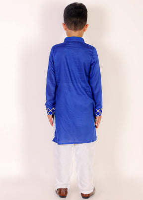 Blue Rayon Kurta And Pajama Set For Boys - Indian Silk House Agencies