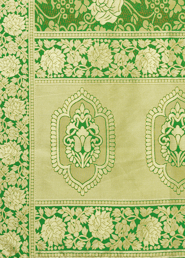 Green Jacquard Dupatta - Indian Silk House Agencies