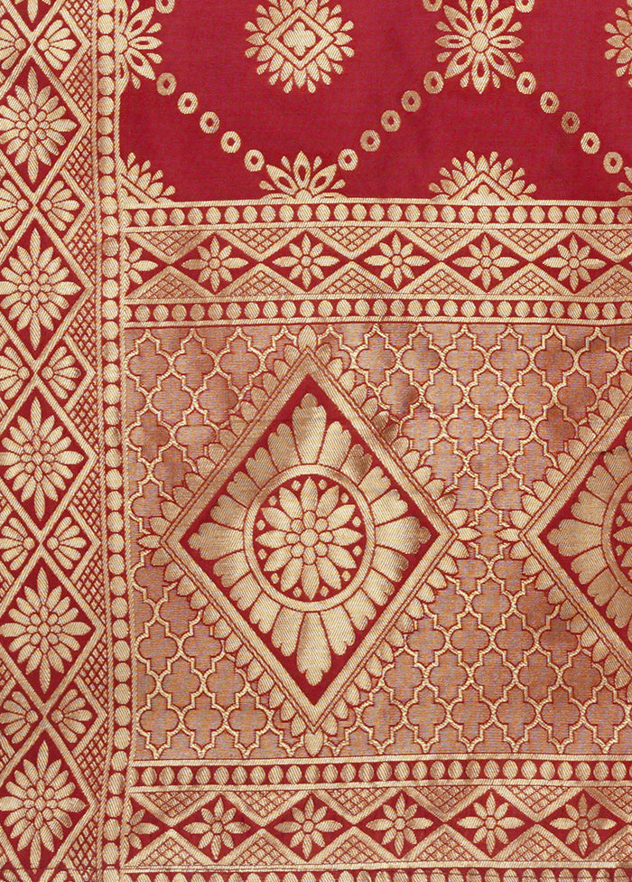 Maroon Jacquard Dupatta - Indian Silk House Agencies