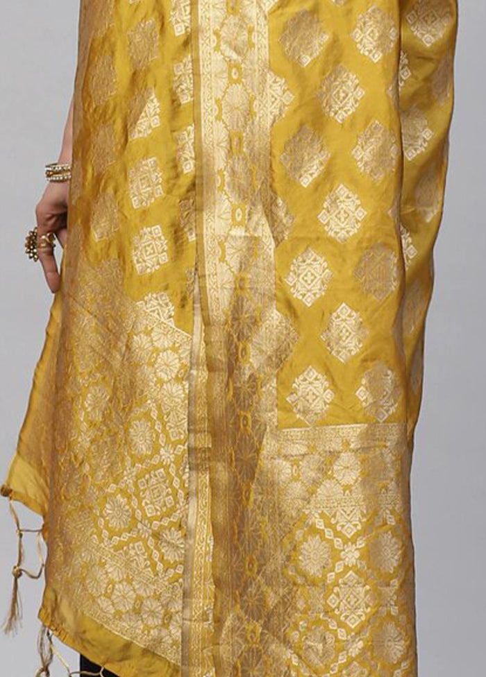 Golden Art Silk Dupatta - Indian Silk House Agencies