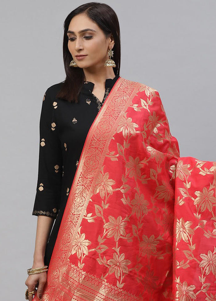 Red Art Silk Dupatta - Indian Silk House Agencies