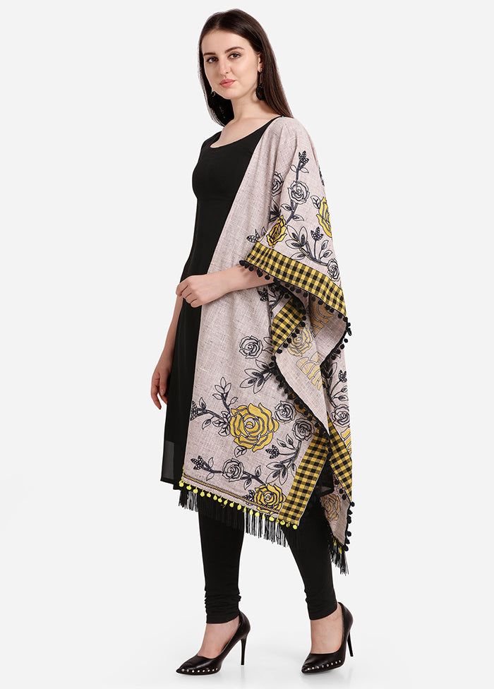 Grey Cotton Khadi Dupatta - Indian Silk House Agencies