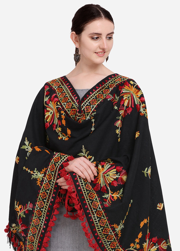 Black Cotton Khadi Dupatta - Indian Silk House Agencies