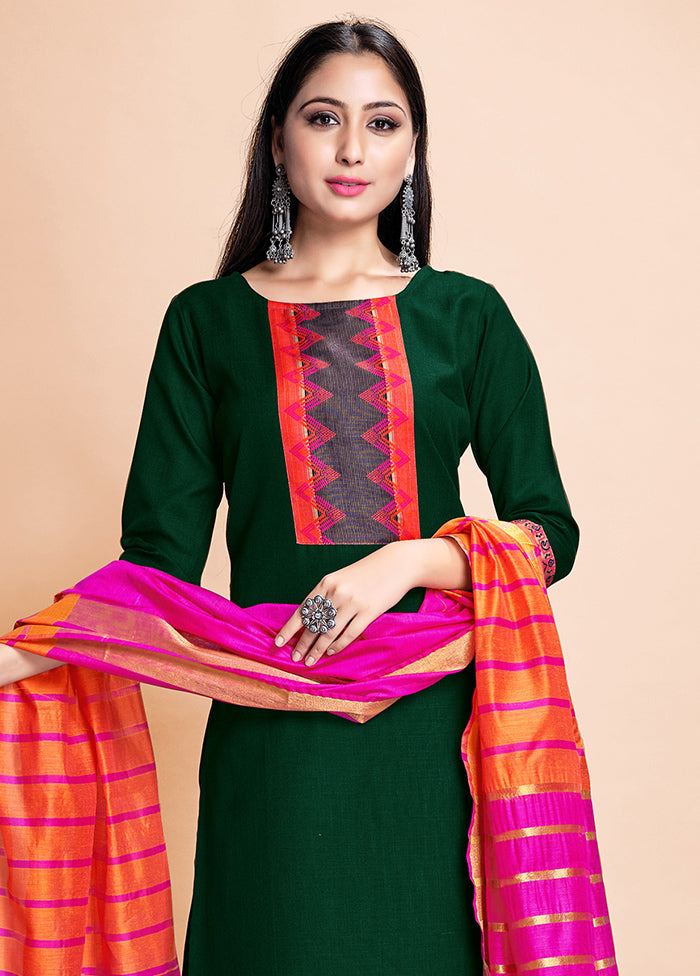3 Pc Green Readymade Rayon Suit Set - Indian Silk House Agencies