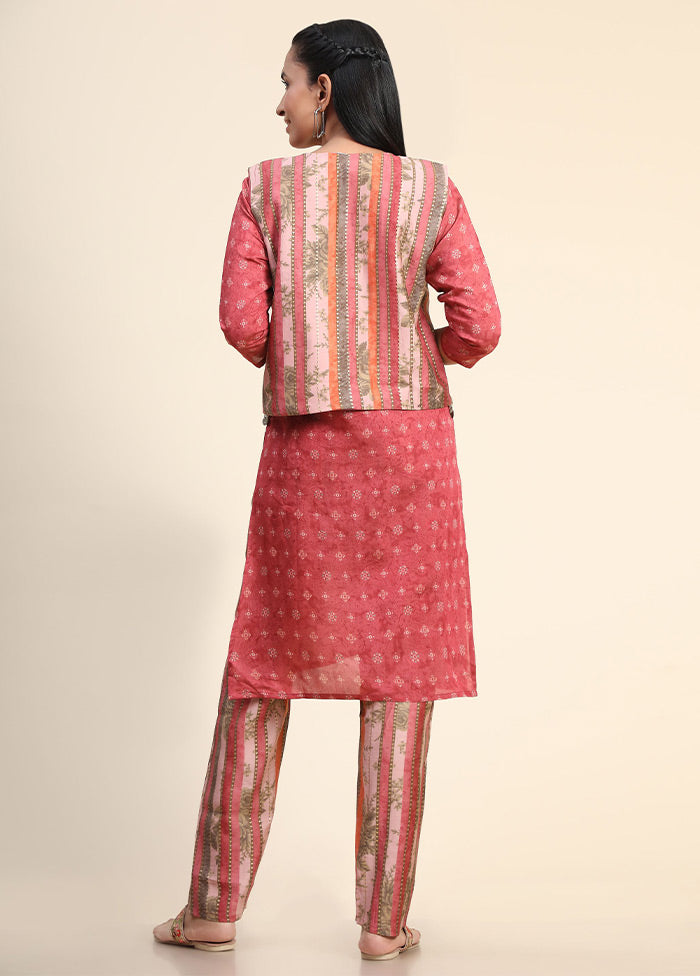 2 Pc Pink Readymade Viscose Kurti Set - Indian Silk House Agencies