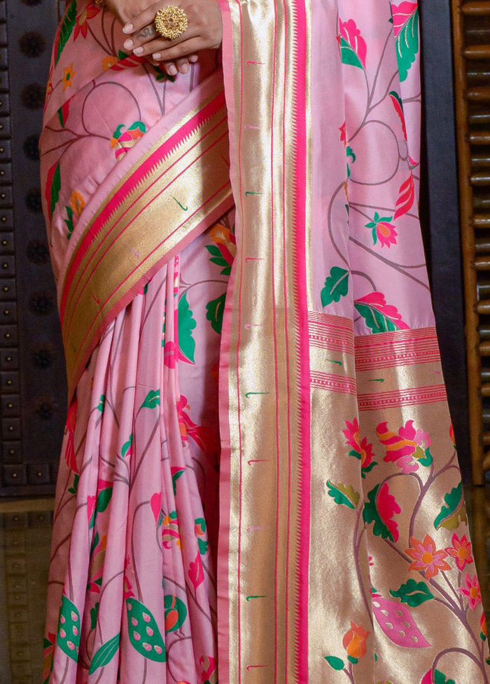 Pink Dupion Silk Saree With Blouse Piece - Indian Silk House Agencies