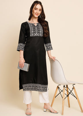 Black Readymade Cotton Kurti - Indian Silk House Agencies