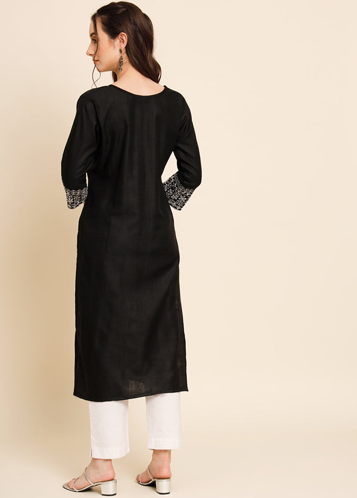 Black Readymade Cotton Kurti - Indian Silk House Agencies